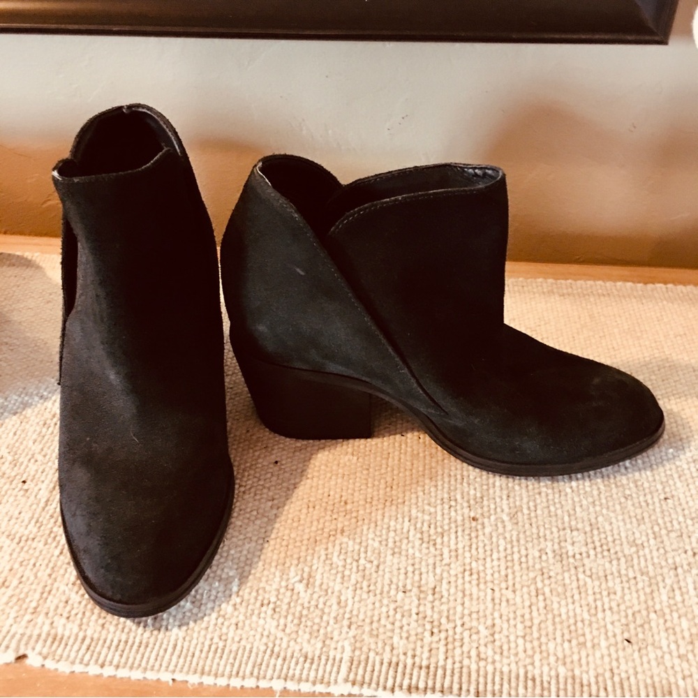 Jessica Simpson suede leather boots half ankle calf booties black 7.5